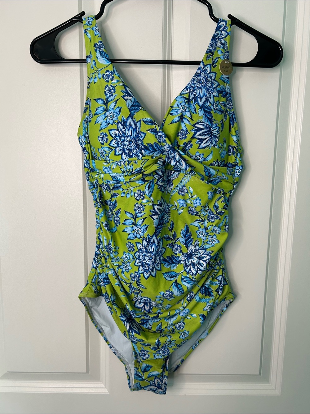 Nip Tuck Multi-fit Cup Floral Lime Green and Blue One-Piece Swim Suit